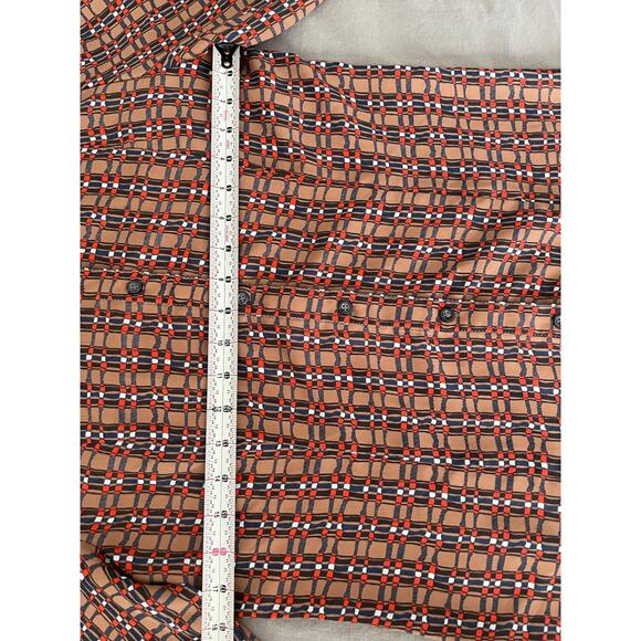 Crocodile Ladies Button Up Blouse MOD abstract pattern - Picture 8 of 9